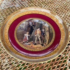 The Bully by W. Mulready Signed handle Plate Unique Rare Vtg center piece